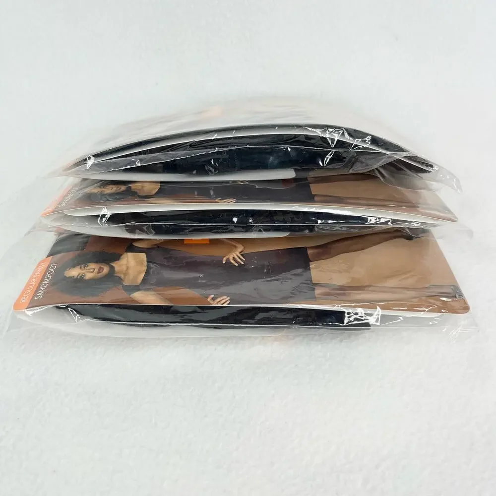 Lot of 3 L'eggs Brown Sugar Ultra Sheer Pantyhose M/T Black New